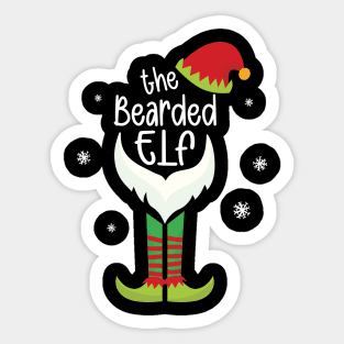 Matching Christmas Pajama The Bearded Elf Family Sticker